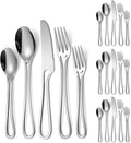 Silvery Flatware Set 4 Hollow Out Cutlery Stainless Steel Silverware 20 Pieces Forks Spoons and Knives Kitchen Utensils Hanging Handle Durable