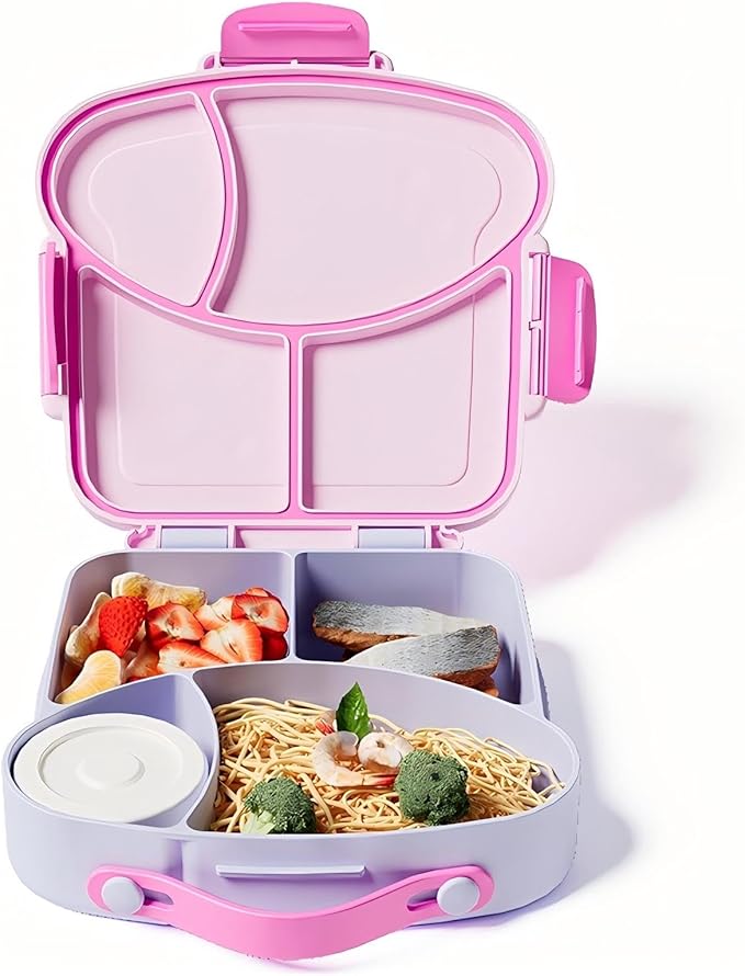 Lunch boxes for kids， Leakproof Bento box with Compartments - BPA-Free & Chemical Dye-Free, Suitable for children of all ages, Perfect for School Lunches, Picnics & Short Trips . (Taro Purple)