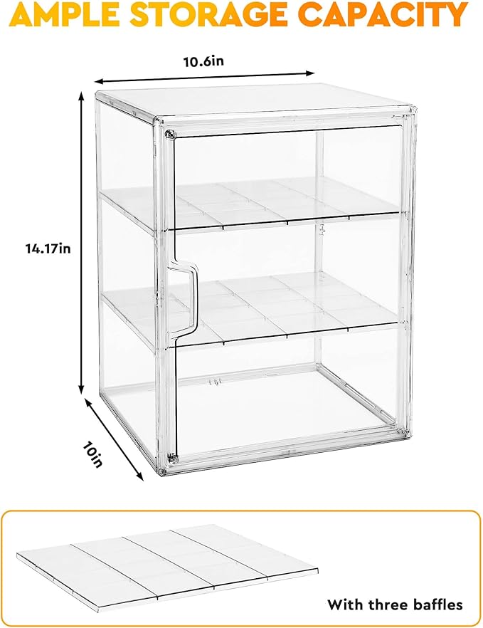 Pastry Display Case,Bread Box for Kitchen Countertop,4-Layer Adjustable BreadBox, Large Capacity Bread Box for Home-baked Breads,Muffins,Bagel Storage Container, Bread Holder