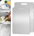 Titanium Cutting Board, 2 Pack Titanium Cutting Boards For Kitchen, 2025 New Double-Sided Food-Grade Titanium Cutting Board For Cutting Meats, Fruits And Vegetables (2pcs：M+L)
