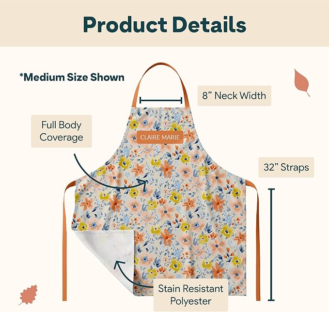 Winslow & Brody Personalized Kitchen Aprons - Custom Gift for Loved Ones - Cute Cooking Apron for Women - Stain Resistant