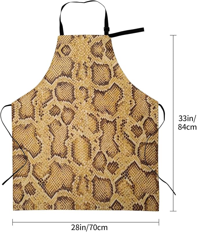 Snakeskin Aprons Cool Aprons with Pockets and Adjustable Mens Apron for Gardening Cooking Kitchen