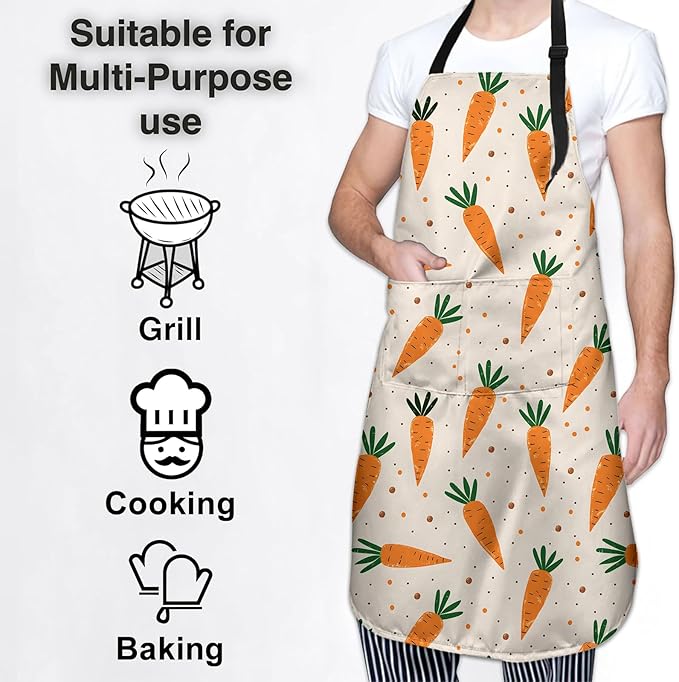 Cute Dolphin Apron for Women Men, Oxford Fabric Kitchen Cooking Chef Aprons