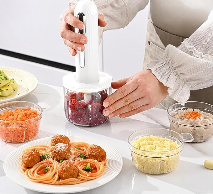 Wireless Electric Food Processor，4-Cup Electric Food Chopper For Meat,Onions,vegetables,Garlic,Complementary Food, Meat Chopper Blender