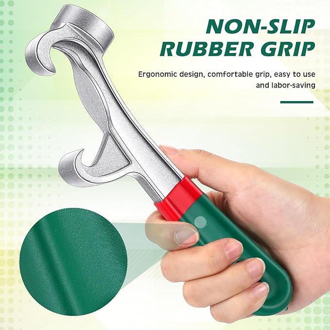 WILLBOND 2 Pcs 5 Gallon Bucket Opener Aluminum Pail Opener 8.27 Inch Bucket Opener Tool Metal Can Opener Buckets with Non Slip Rubber Handle Grip Lid Wrench Lid Remover Tool for Home Industrial