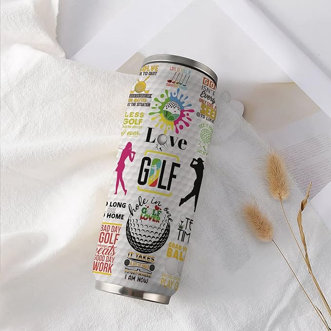 Golf Tumbler Cup 17oz Stainless Steel Insulated Travel Mug Tumblers Cup Golf Gift for Men Women Girls Mom,Christmas Women Golfers Gift for Female Golfers Golfing Lover