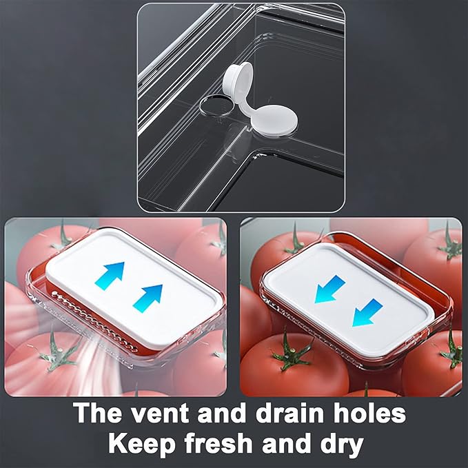 YekouMax Pantry Organization and Storage Bins, Refrigerator Organizer, Plastic Stackable Storage Bins with Drawers, Pull-Out Cabinet Containers for Fridge Kitchen Office (2 PACK, 11.81"x5.31"x 4.52")