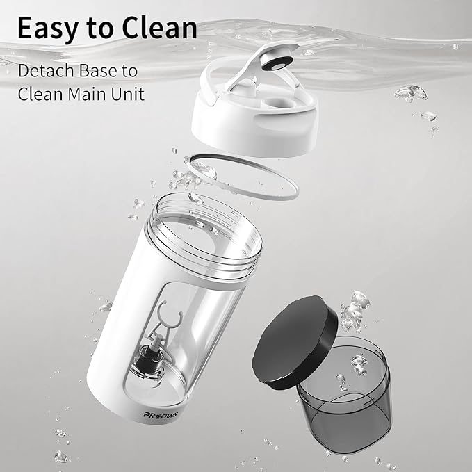 PROCHAIN Electric Protein Shaker Bottle, USB Rechargeable Protein Shakes Mixer, with Powder Storge Cup, Portable Water Drink Bottles for Gym Sport Workout, BPA-Free Tritan, 22oz
