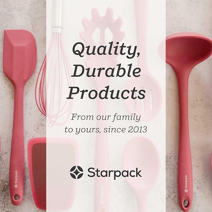 Starpack 'Whip it Good' Silicone Whisk for Nonstick Cookware - Non Scratch, 9.8" Whisk Heat Resistant 600°F - Kitchen Whisks for Cooking, Baking & Stirring - Silicone Coated Durable Rubber Egg Whisks