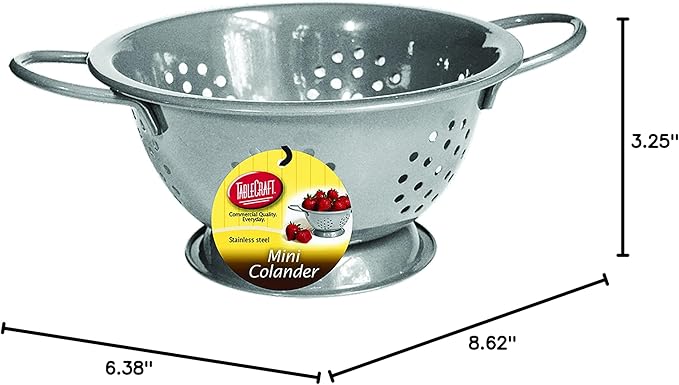Tablecraft 0.75 quart Mini Colander, Silver