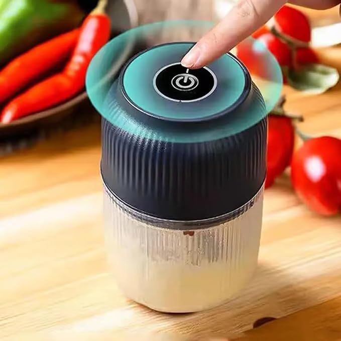 2026 New Electric Garlic Chopper, Mini Portable Veggie Chopper with 304 Stainless Steel Blades, 300ML Rechargeable Food Processor Cordless, for Mashing Onion Garlic Chili Ginger Fruits (2*White)