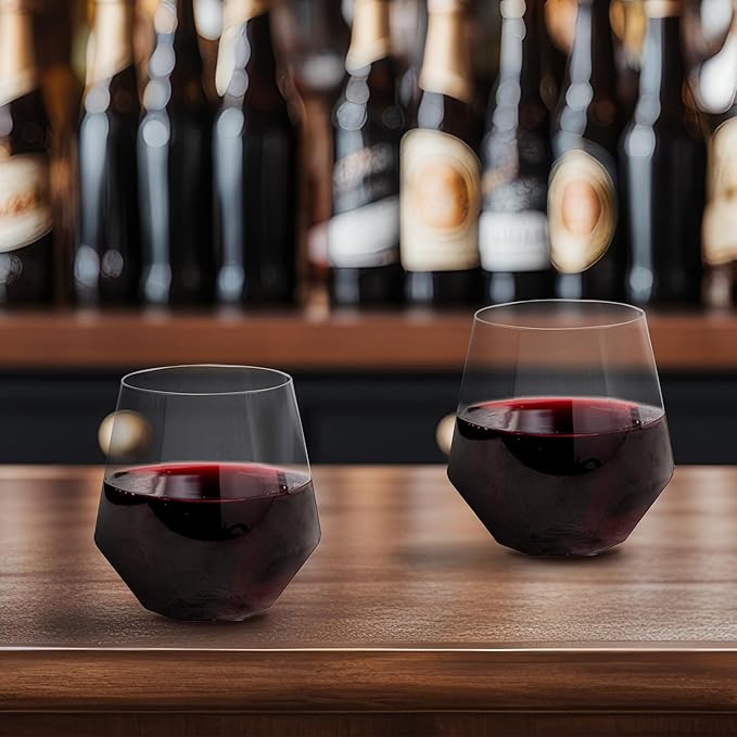 Smarty Had A Party 12 oz Wine Goblets Pack of 64 Clear Stemless Plastic Goblets, Unbreakable and Disposable for Parties and Events