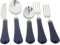 Blue Rose Polish Pottery - Silver Guilietta 5 PC Flatware Set - 4 Settings - 4 Settings - Flatware for Table