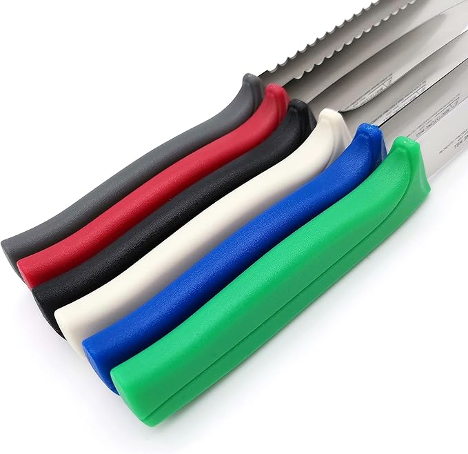 Paring Knife Set, MATTSTONE HILL Kitchen Prep Knife Set - Serrated Tomato Knife, Kitchen Utility Knife, Paring Knife, German Steel, Red Black White