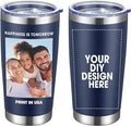 Personalized Coffee Tumbler Print in USA 20oz Stainless Steel Double Wall Insulated Coffee Cup With Text Photo Logo