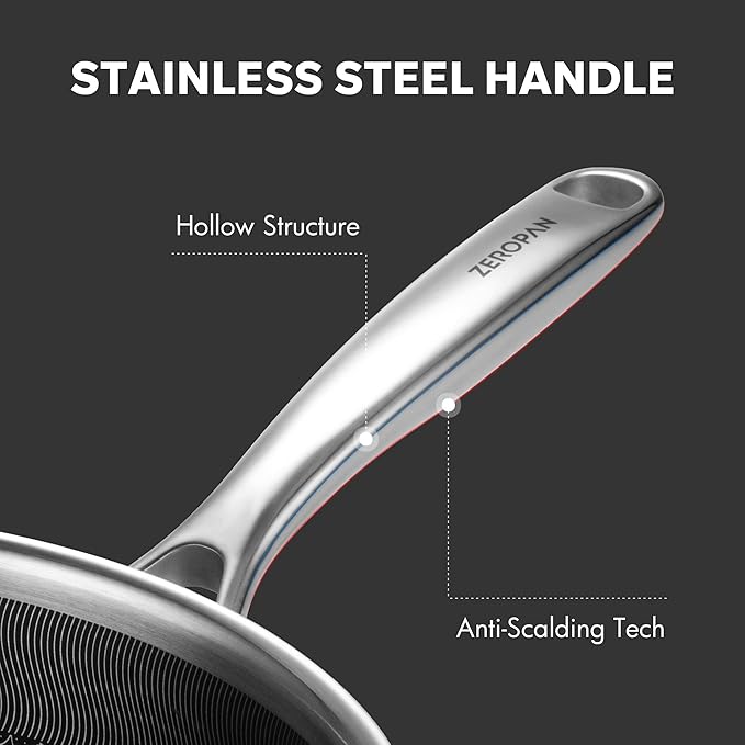 Hybrid Nonstick 5-Quart Sauté Pan,Frying Pans Nonstick with Lid,Stay-Cool Handle,11 Inch Deep Frying Pan,PFAS PFOA PTFE Free,Dishwasher-Friendly,Oven-Safe,Compatible with All Cooktops