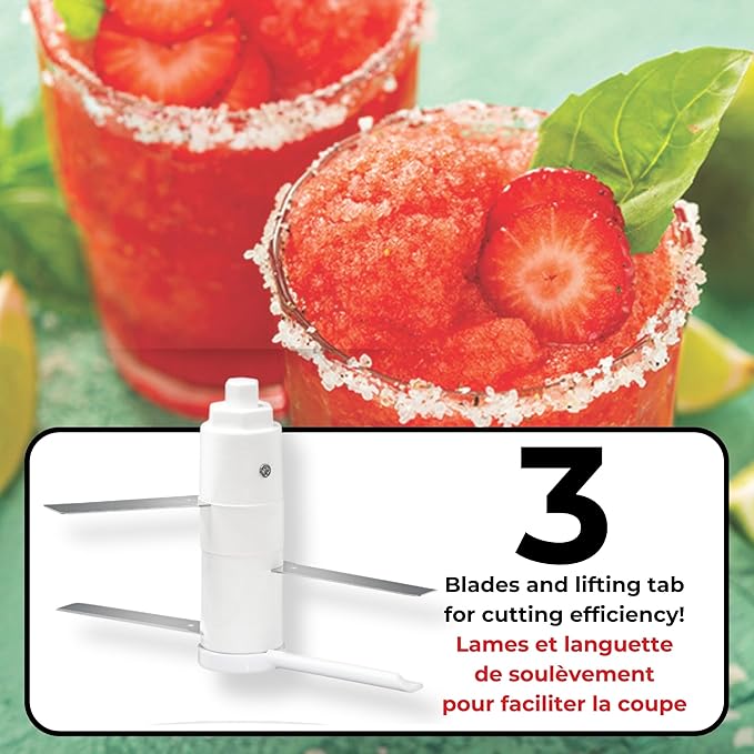 Starfrit Pull Chopper - Multi Purpose Manual Food Processor - Three Blade System for a Faster Cut - From Large Chunks to Purée - Self-Retracting Cord - Fruits, Vegetables, Meats and Crushes Ice
