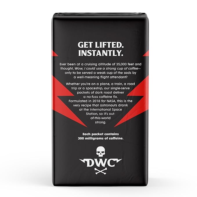 Death Wish Coffee Instant Dark Roast Coffee Packets, Bold & Intense Blend of Arabica & Robusta Beans, USDA Organic, 8 Count