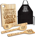 Gigi Gifts from Grandma, Christmas Kitchen Gifts for Gigi from Grandkids, Birthday Gift Wooden Cutting Board with Cooking Utensils Set with Apron Set, Great Gigi Mothers Day Gift