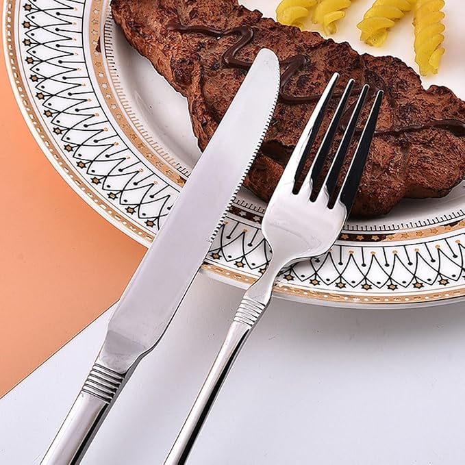 Deluxe 28 Piece Silverware Set for 4 Stainless Steel Flatware Set with Knife/Fork/Spoon,Cutlery Set for Home and Kitchen,Utensil Set with Dishwasher Safe，Gift Package for Wedding Housewarming