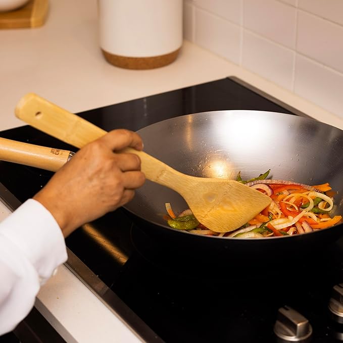Joyce Chen Burnished Bamboo Wok Utensils, 3-Piece Stir Fry Set