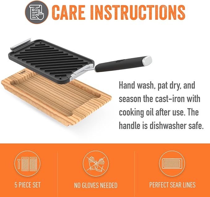 Yukon Glory™ SEAR 'N SERVE Set (BBQ Cast Iron Grill Pan Set)