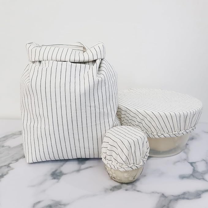 Reusable Bread Bags with Bowl and Jar Cover for Sourdough Bread Proofing Storage