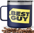 Funny Coffee Mug - BEST GUY Travel Mug 14oz Insulated Stainless Steel - Gifts for Husband, White Elephant Gift Ideas, Dad Gifts, Stocking Stuffers