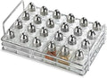 New Star Foodservice Glass Cube Mini Salt and Pepper Shaker (Silver with Rack)