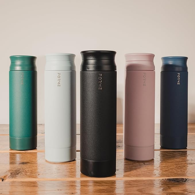 FORME - Blender Shaker Bottle, Leakproof Double Insulated Stainless Steel, Noiseless Shaker Bottle for Hot & Cold Drinks with Supplement Storage, Ideal for Protein & Shakes (Sea Mist, 16.9 oz)
