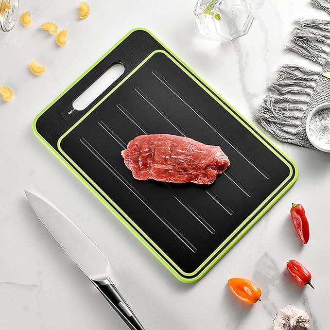 Cutting Board Double Sided,2 Pcs Vegetable Board With Sharpening Stone,Large Size+Small Size,Food Grade Stainless steel and Wheat straw PP Material,Eco-Friendly (Gray)