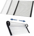 Expandable Large Roll Up Dish Drying Rack 18 Tube 21.25x12.79''Collapsible Over The Sink Rack Non-Slip Silicone Rolling Dish Drainer Stainless Steel Roll Rack for Kitchen Sink Counter