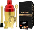 Bartender Kit 5-Piece Cocktail Shaker-Muddler for Cocktails Boston Shaker-Bar Accessories with Stylish Bamboo Stand Mix Drink Shaker kit Perfect Martini kit