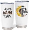 Nana Christmas Gifts, Nana Gifts for Grandma, Birthday Gift for Grandma from Grandchildren, Grandkids, 20 oz Stainless Steel Tumbler With Lid & Straw