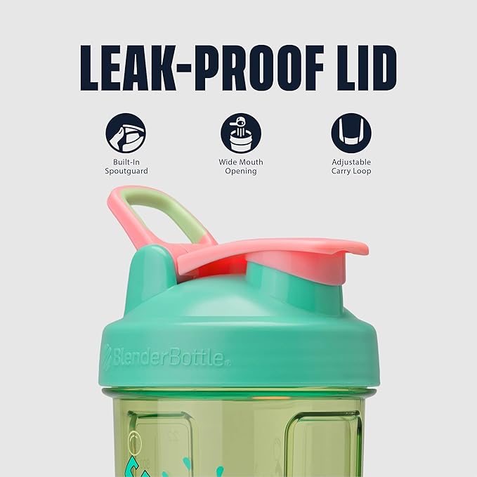 BlenderBottle Spongebob Shaker Bottle Pro Series Perfect for Protein Shakes and Pre Workout, 28-Ounce, Blue/Green, Leg day!