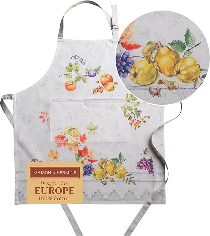 Maison d' Hermine 100% Cotton Apron for women with Pocket Kitchen Chef Apron for Men Cooking Gardening Server Waitress
