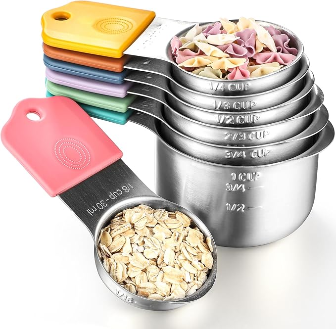 Magnetic Measuring Cup Set of 7,Stainless Steel Magnetic Measuring Cups,Heavy Duty Measuring Cups for Dry and Liquid Ingredients