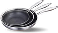 LOLYKITCH Frying Pan Set Nonstick, 8/10/12 Inch Stainless Steel Cookware Set Skillet with Detachable Handle, Induction & Oven Safe, Professional Non-Toxic PFOA Free Pans for Everyday Cooking