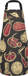 Kitchen Apron with Pockets,Adjustable Aprons for Women Men,Waterproof Chef Aprons for Cooking,BBQ,Gardening
