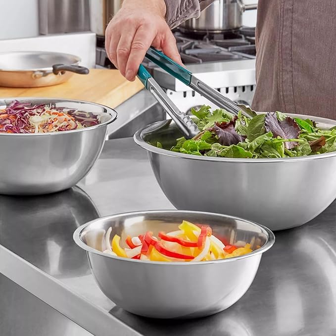 Stainless Steel 3 QT Mixing Bowl | Home & Commercial Quality | Flat Bottom | Cooking, Baking, Meal Prep [1PK]