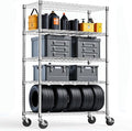 5-Tier 2200LBS Storage Shelves,Adjustable Wire Shelving for Pantry Organizers and Storage Heavy Duty Garage Shelving for Kitchen, Basement,Warehouse(Chrome,17,7Dx 47.2" W x 76.7" H)