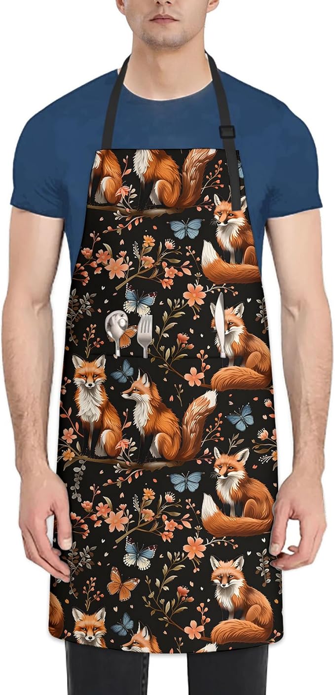 Cute Dolphin Apron for Women Men, Oxford Fabric Kitchen Cooking Chef Aprons