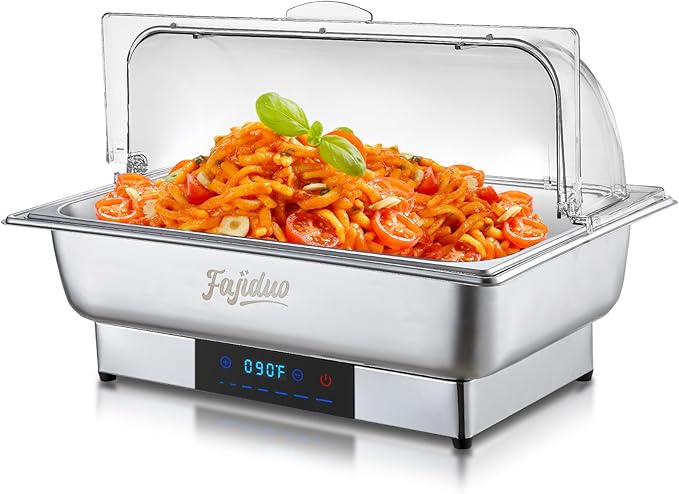 Electric Chafing Dish, 9QT Buffet Servers and Warmers, Stainless Steel Chaffing Dishes with Temperature Control Display, Commercial Food Warmers for for Parties, Catering, Buffets