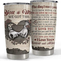 SANDJEST You And Me We Got This Tumbler Engraved Drawing Tumblers 20oz Stainless Steel Insulated Travel Mug Christmas Birthday Valentine Gift for Wife Husband Boyfriend Girlfriend