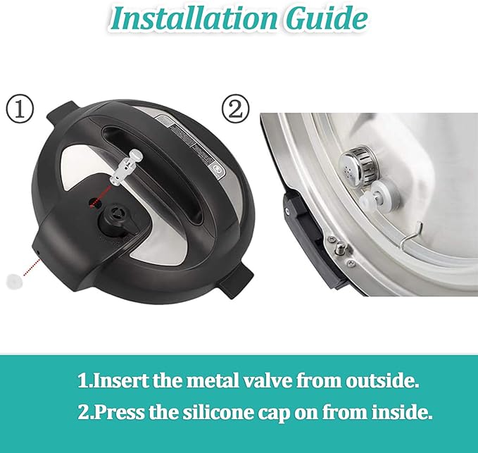 Steam Release Handle, Original Float Valve Replacement Parts with 3 Silicone Caps for Instant Pot Ultra 3, 6, 8 Qt，Instant Pot Duo/Duo Plus 3, 5, 6 Qt by ZYLONE