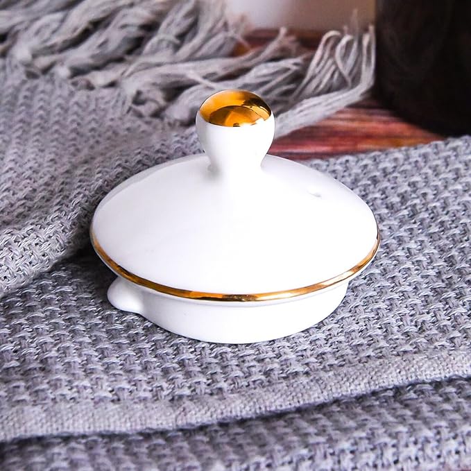 YBK Tech Ceramic Tea for One Set, 12oz Teapot and 8.2oz Cup with Saucer (White)