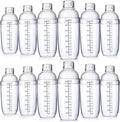 Lallisa 12 Pcs Plastic Cocktail Shaker Drink Mixer with Scales and Strainer Top Clear Shaker Cup with Measurement Plastic Bar Mixing Tool for Tea Coffee Bubble Tea Milk(700 Cc/ 24 oz)