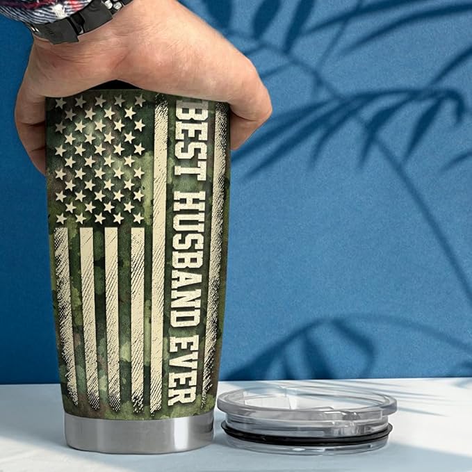 SANDJEST Husband Tumbler 20oz Stainless Steel Insulated Tumblers Coffee Travel Mug Cup Gift for Husband from Wife Gifts for Birthday Valentines Christmas Anniversary