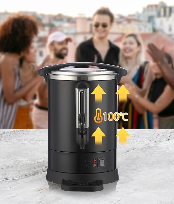 Commercial Coffee Urn,80 Cup 3.2 Gal/12L Stainless Steel Coffee Maker - Large Capacity Hot Water Dispenser for Buffet, Catering, Wedding, Church, Event, Double Wall Insulated