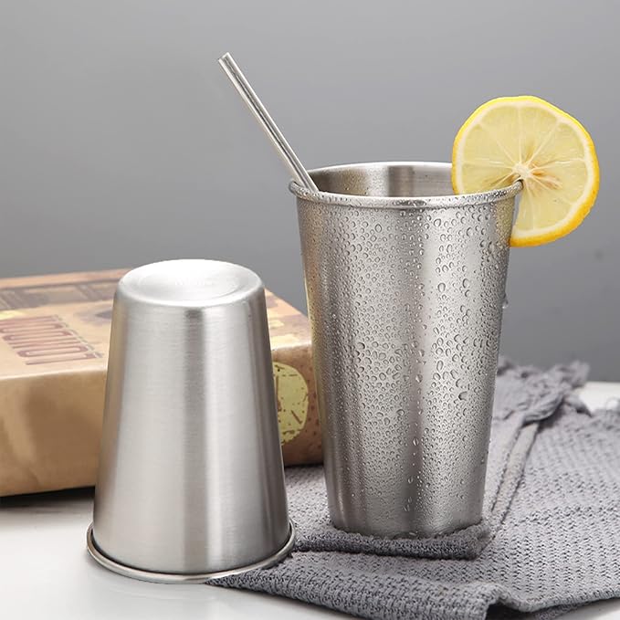 12 Pack 24oz Stainless Steel Pint Cup,Healthy Unbreakable and Stackable,Metal Drinking Glasses